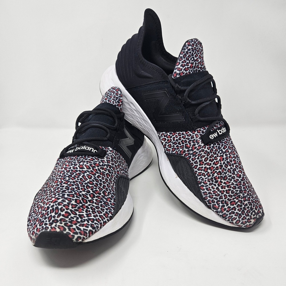 New Balance Fresh Foam Roav V1 Women 11 Leopard Print Black Running Shoes - Picture 1 of 12